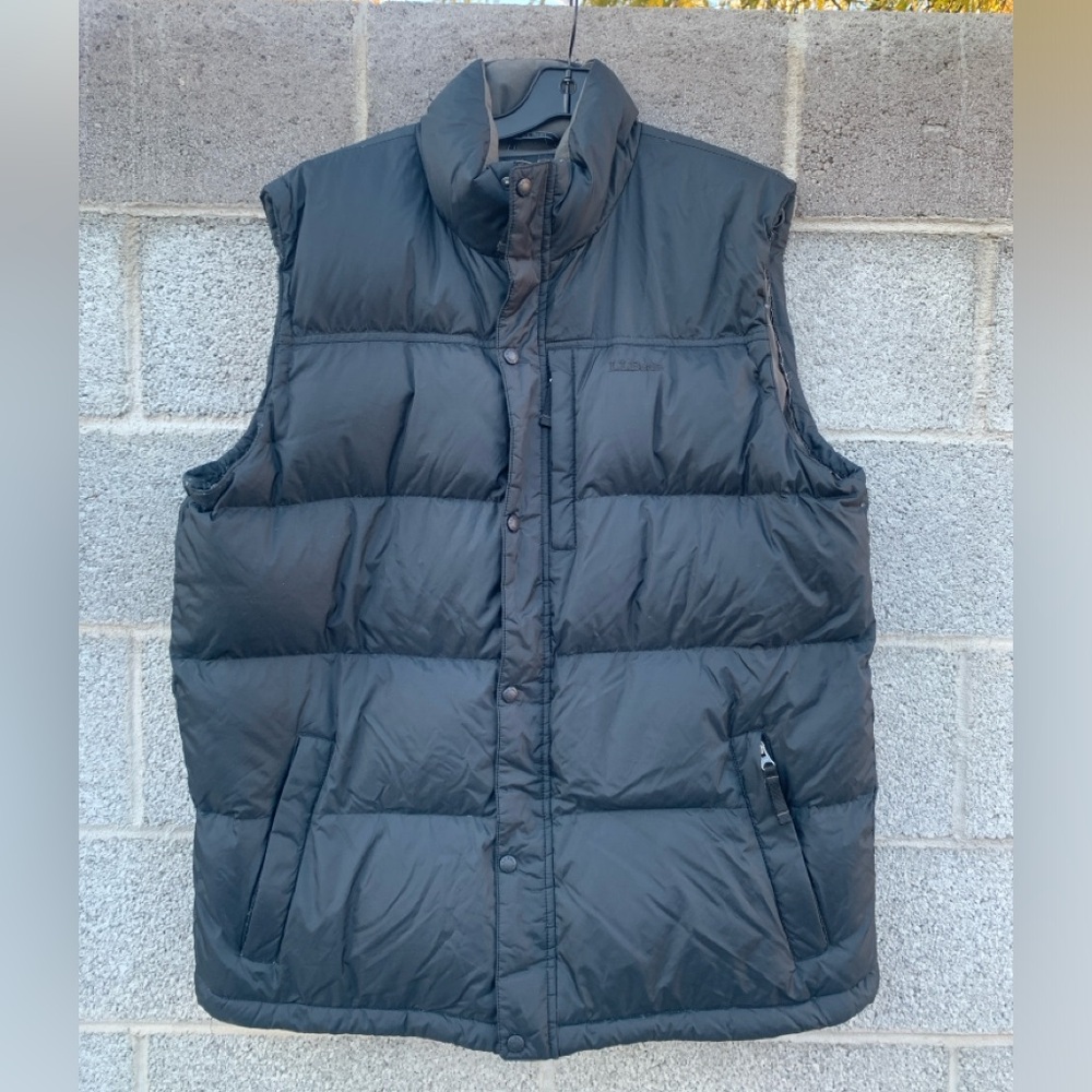 LL Bean Goose Down Puffer Vest Men’s XLT Black Parka Gorpcore Outdoor **Read